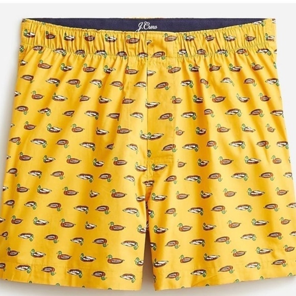 J crew printed boxer shorts yellow ducks - Picture 1 of 2